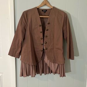 TORRID Open Front Canvas Jacket / Size 00 M / Brown